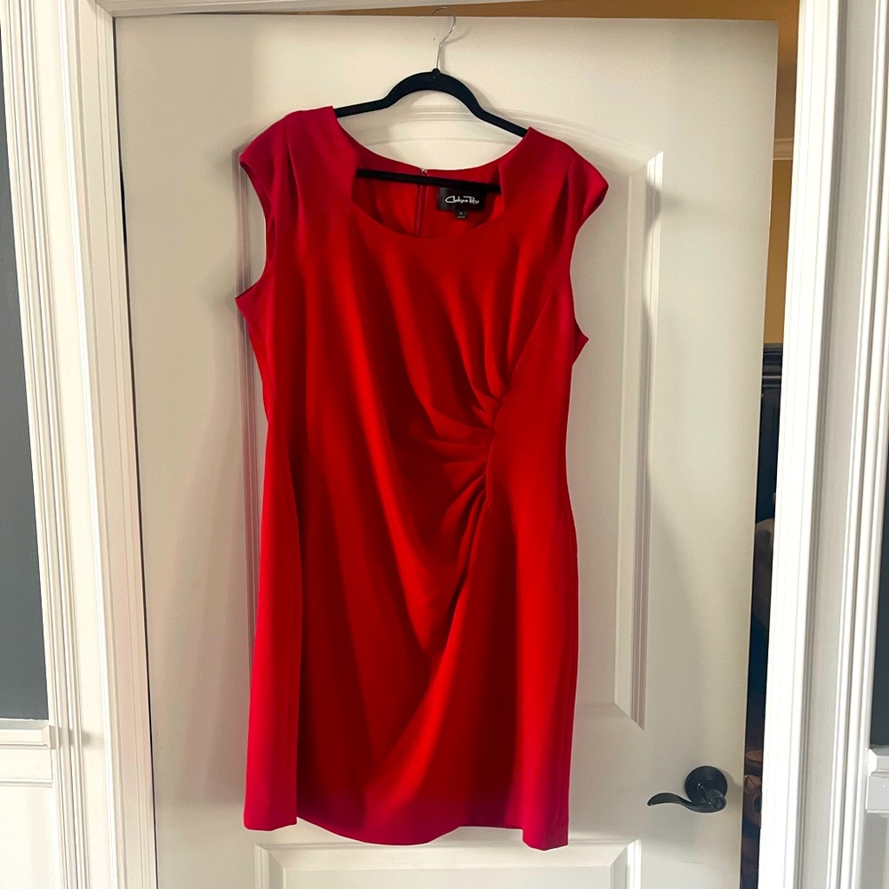 Chelsea Rose sheath dress with side ruching size 18